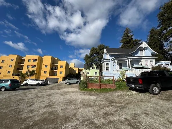 a car parked in front of a house