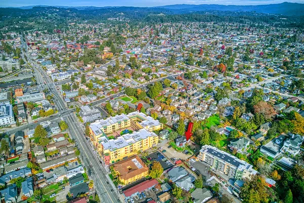 an aerial view of multiple house