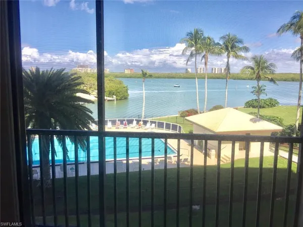 a view of a porch with a swing