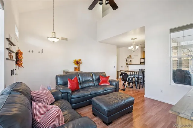 a living room with furniture