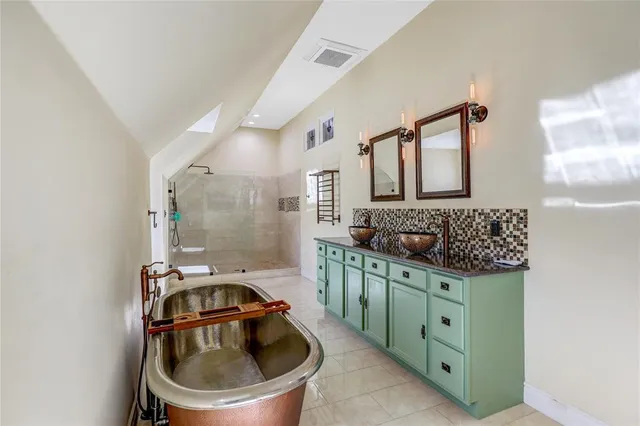 a bathroom with a shower