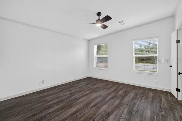 a view of a room with racks on the wall