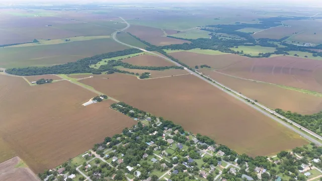 an aerial view of a houses
