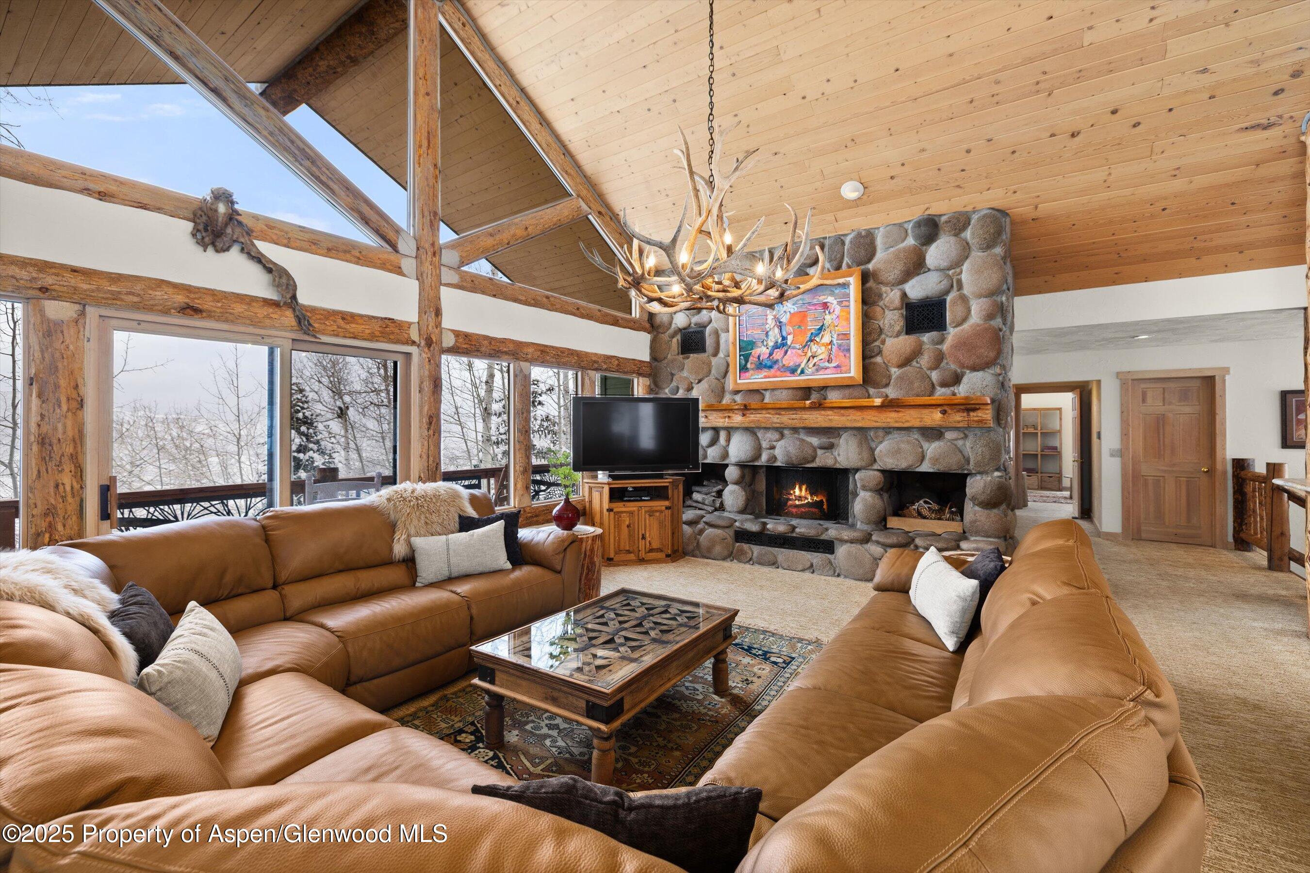 818 Faraway Road Snowmass Village, CO 81615 - Photo 5 of 30 Living Room (View + Fireplace)