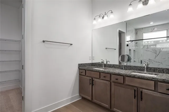 a bathroom with shower