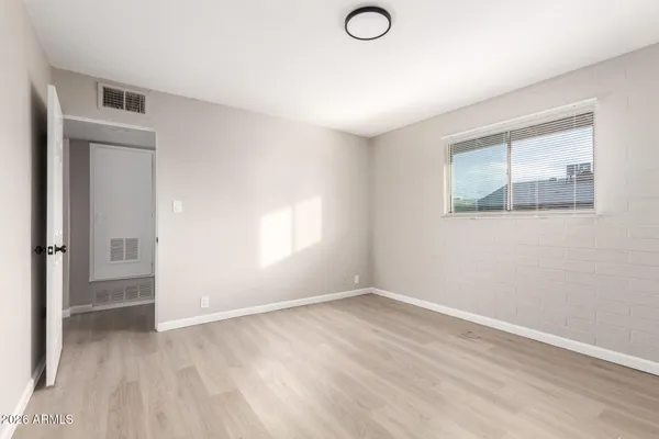 an empty room with a window