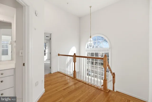 a view of entryway with wooden floor