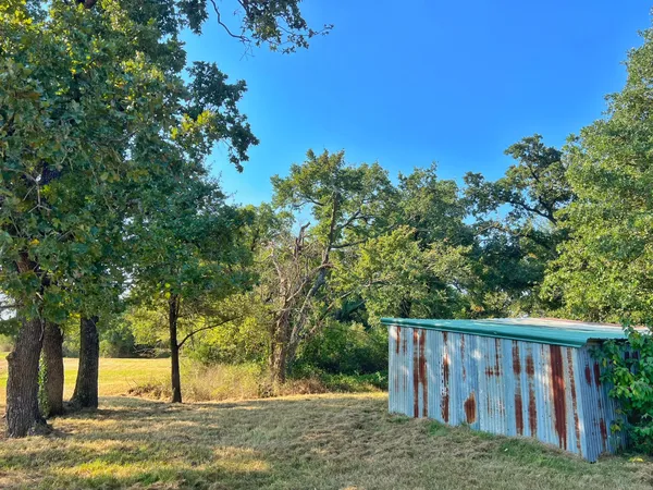 a view of backyard with green space