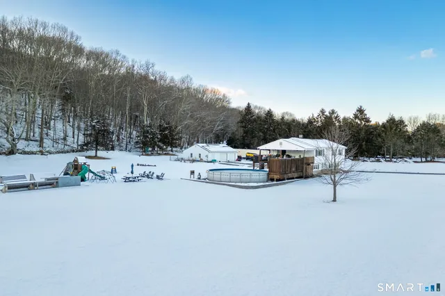 a view of the terrace with trees
