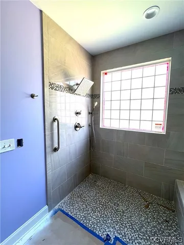 a bathroom with a shower