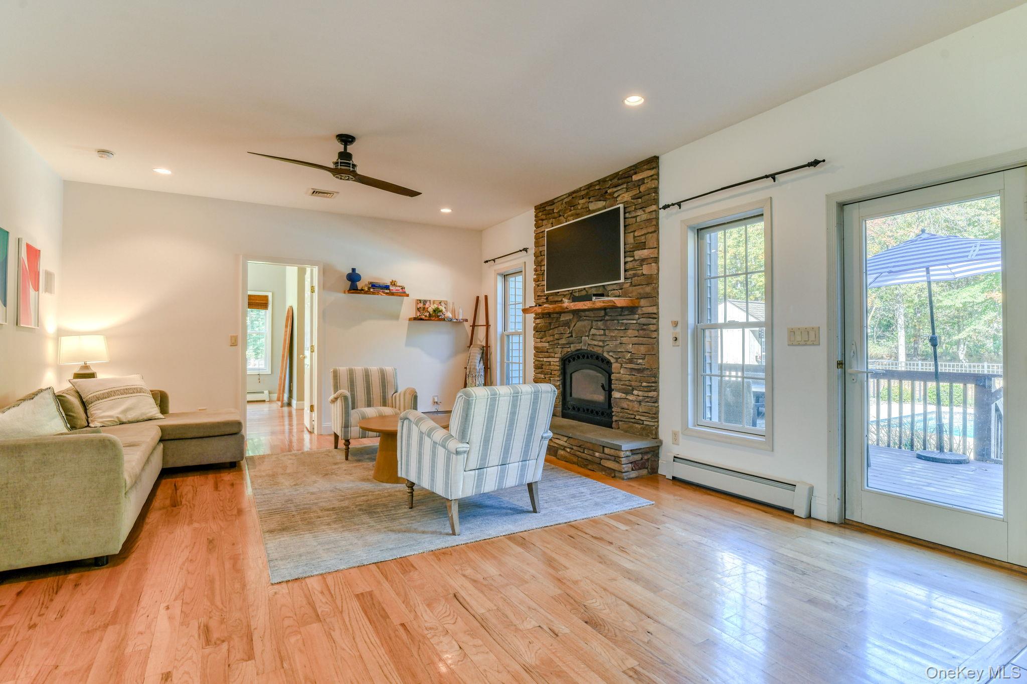 54 Borden Road Walden, NY 12586 - Photo 14 of 46 a living room with furniture a fireplace and a flat screen tv