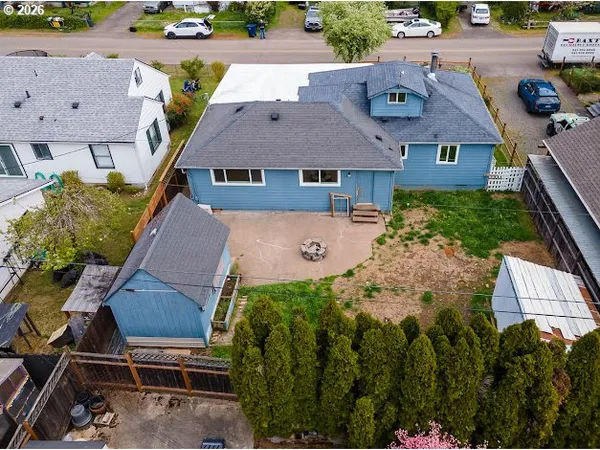 an aerial view of a house