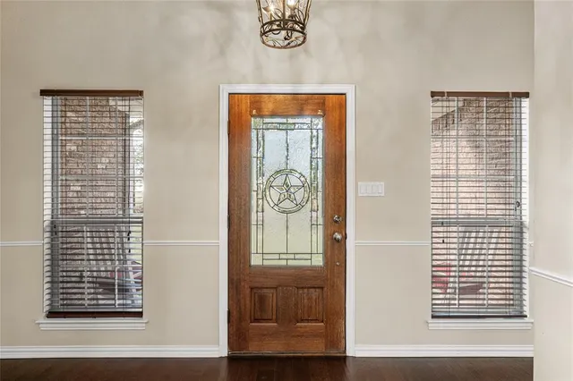 a view of an entryway with a window