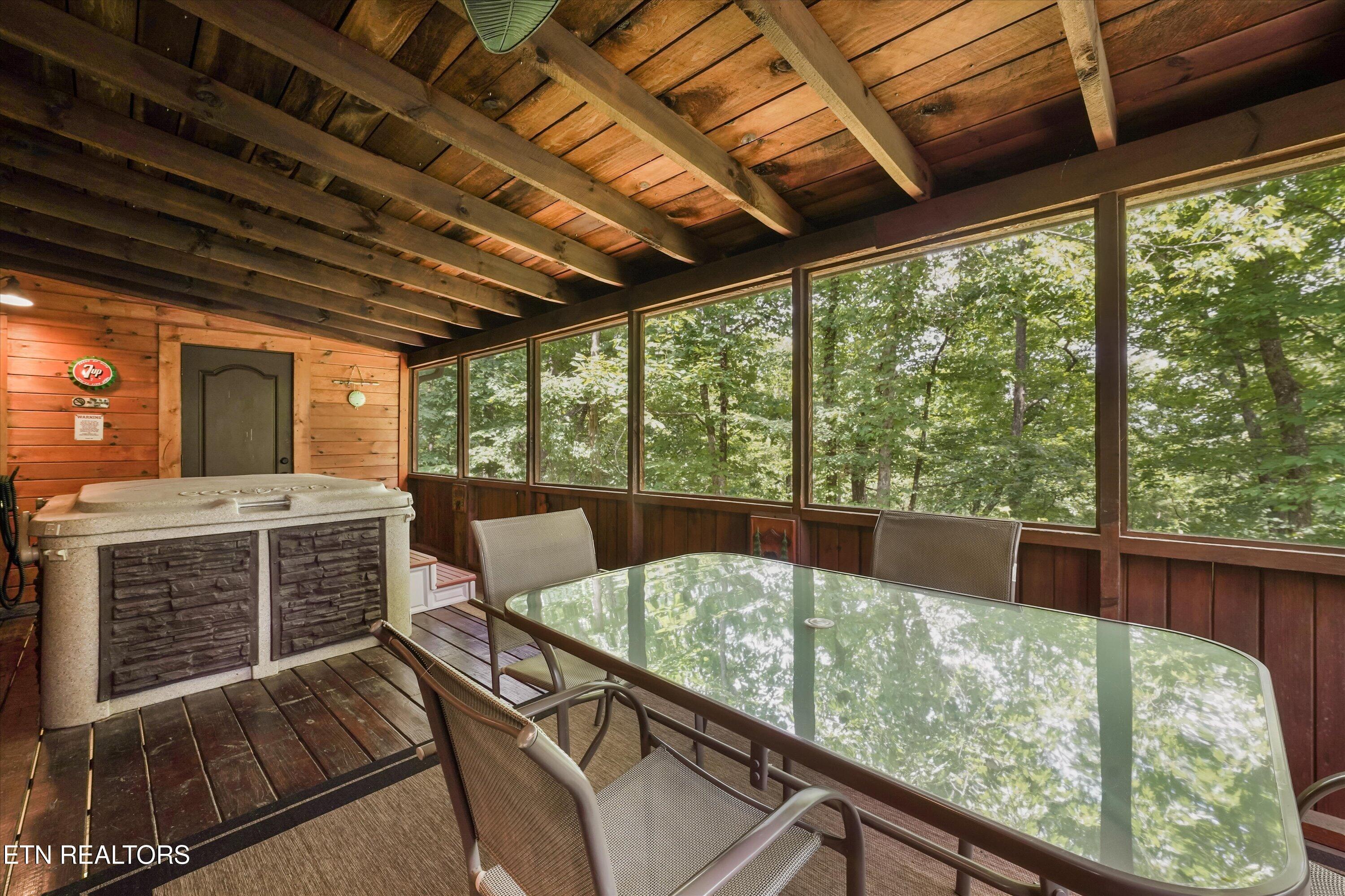 2308 Hidden Mountain Road Sevierville, TN 37876 - Photo 35 of 53 Screened Back Porch with Hot Tub