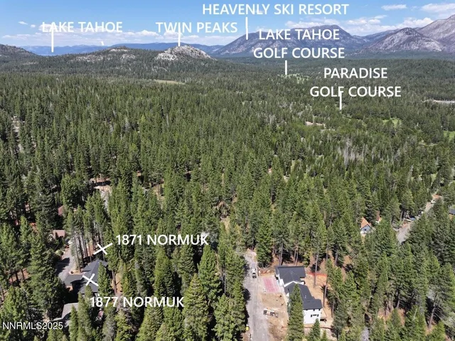 a view of a town with mountains in the background