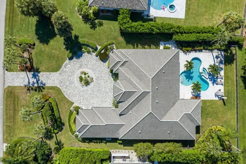 a view of a park with swings