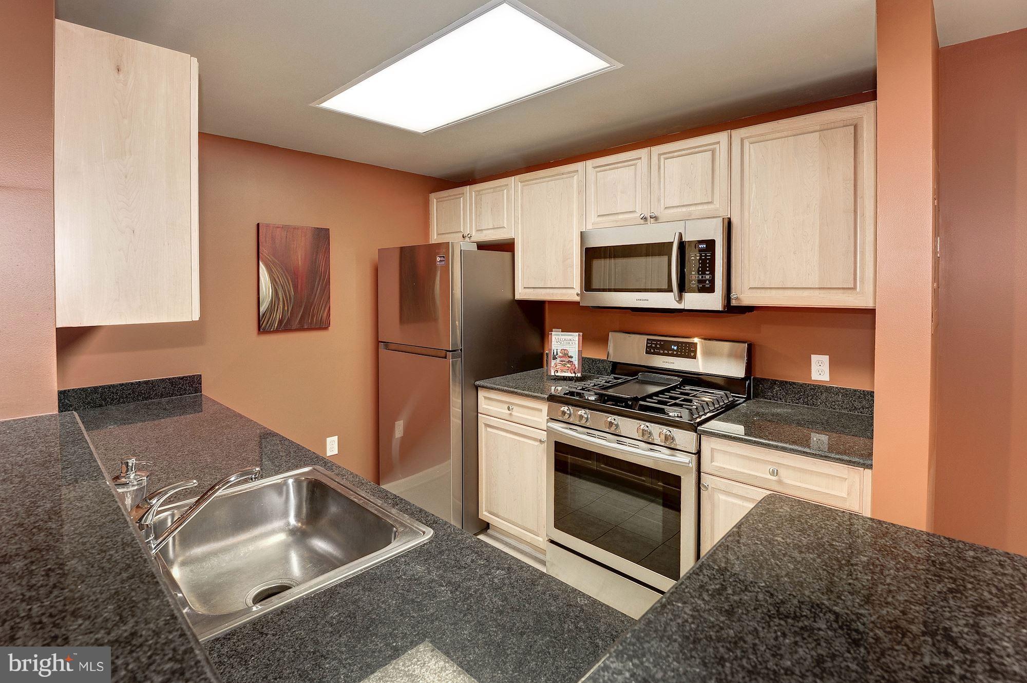 2726 Gallows Road, Unit 1315 Vienna, VA 22180 - Photo 29 of 30 a kitchen with granite countertop a sink stove and refrigerator