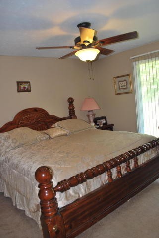 2736 East Raccoon Valley Drive Heiskell, TN 37754 - Photo 32 of 37 a bedroom with a bed and a chandelier