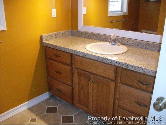 8716 Godwin-Falcon Road Godwin, NC 28344 - Photo 12 of 25 a bathroom with a sink and a mirror