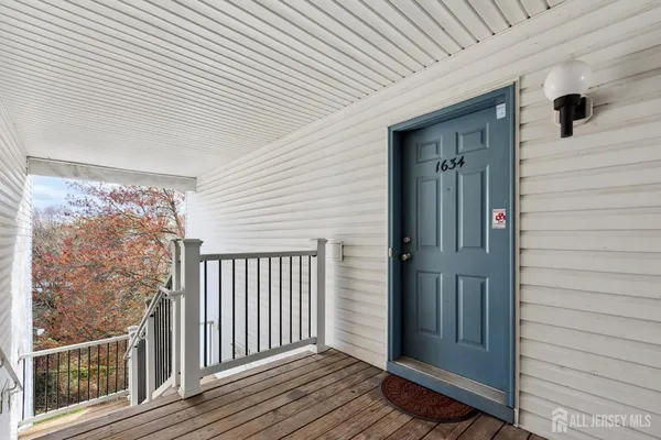 a view of wooden balcony