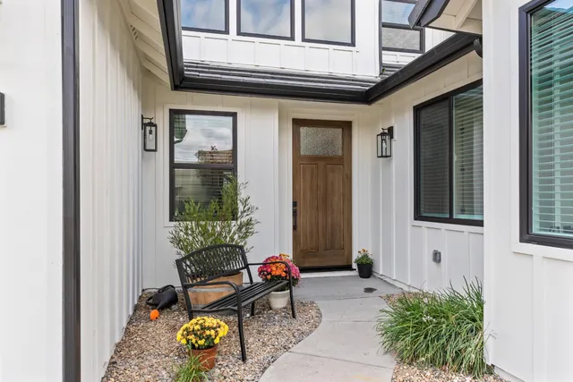 a building outdoor space with furniture