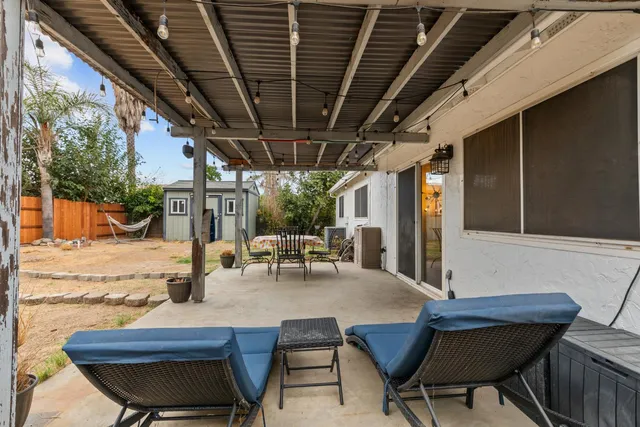 a view of a outdoor space with seating area
