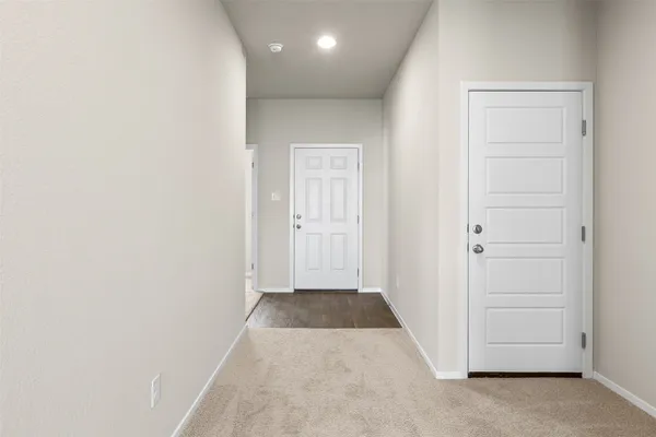an empty room with closet
