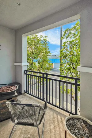 a balcony with outdoor space
