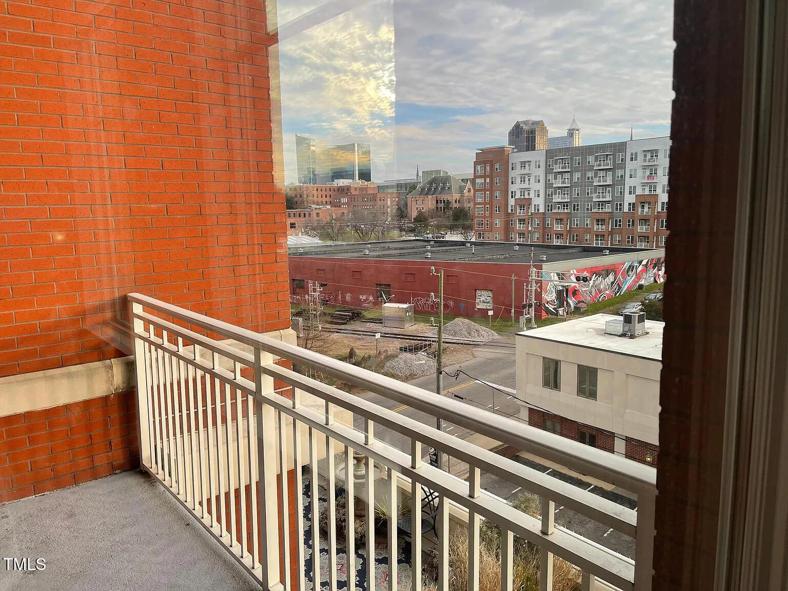 a view of a city from a balcony
