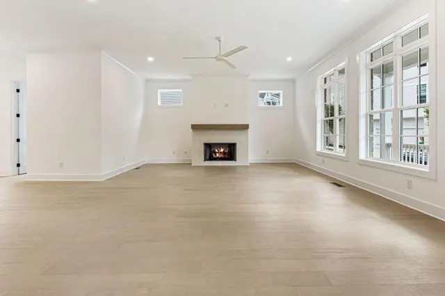 an empty room with a natural light