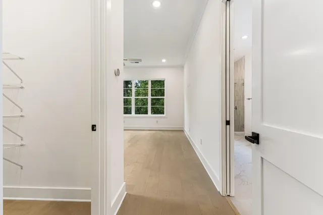 a view of an empty walk in closet