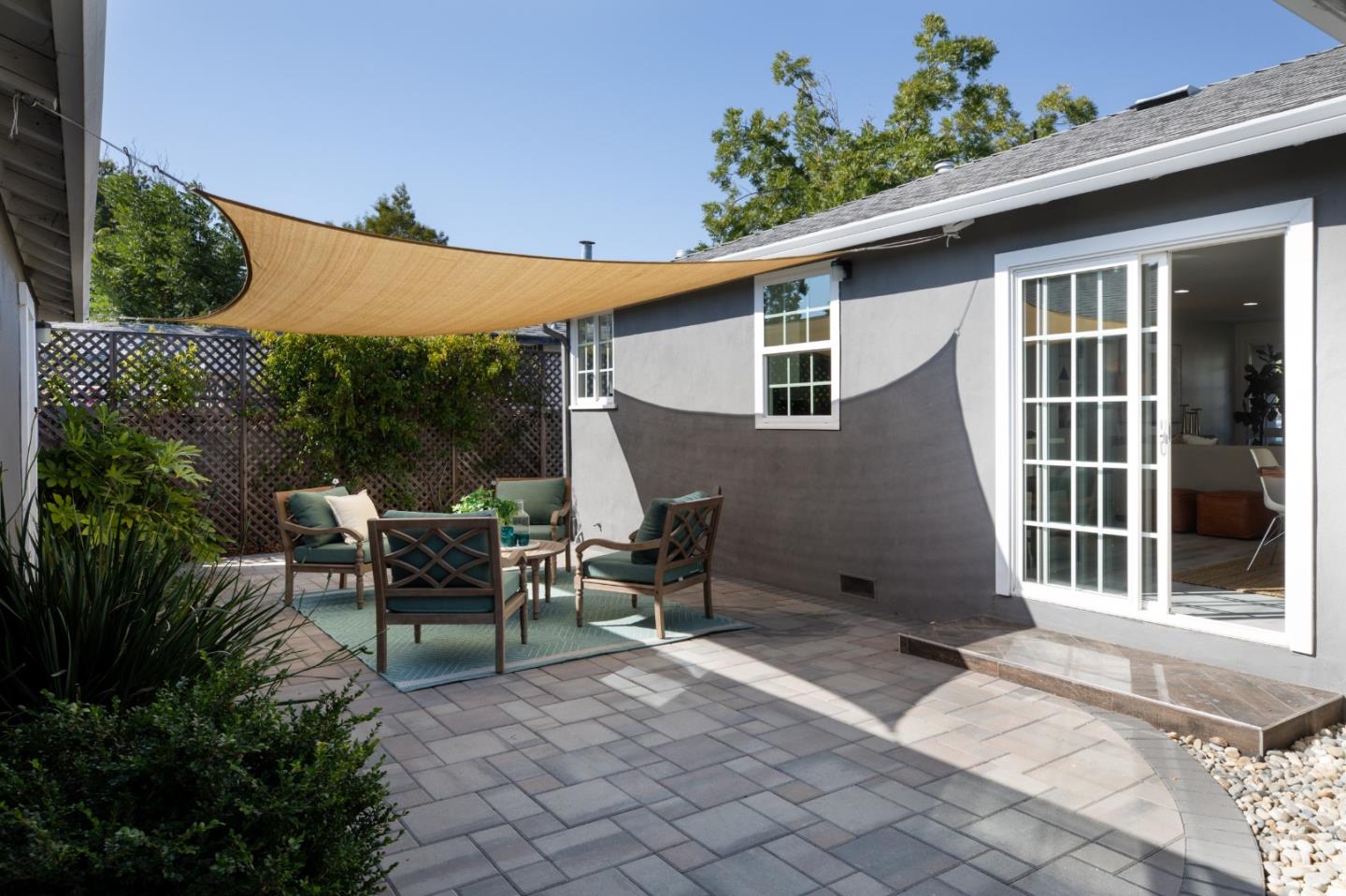 3432 Bay Road Redwood City, CA 94063 - Photo 26 of 33 a view of a house with backyard and sitting area