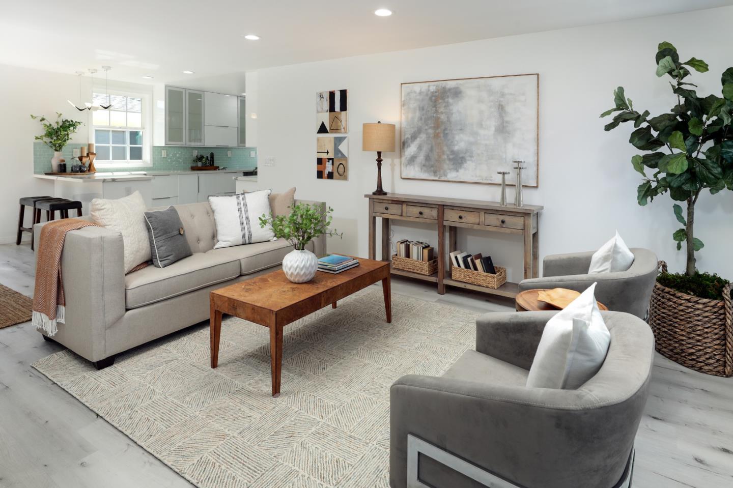 3432 Bay Road Redwood City, CA 94063 - Photo 3 of 33 a living room with furniture and a potted plant