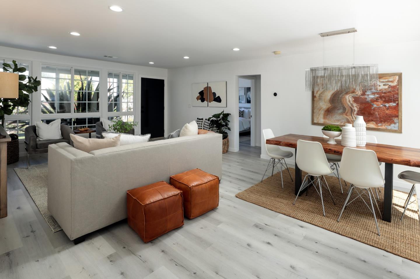 3432 Bay Road Redwood City, CA 94063 - Photo 9 of 33 a living room with furniture and a potted plant