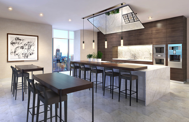363 East Wacker Drive, Unit 7501 Chicago, IL 60601 - Photo 12 of 15 a view of a a dining room with furniture window and wooden floor