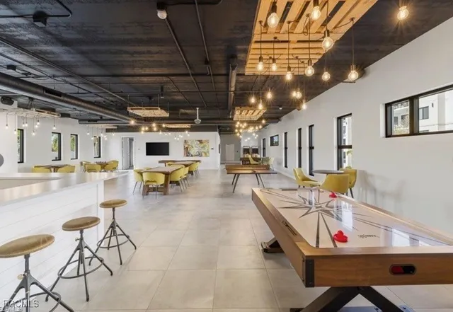 a view of a garden with a slide