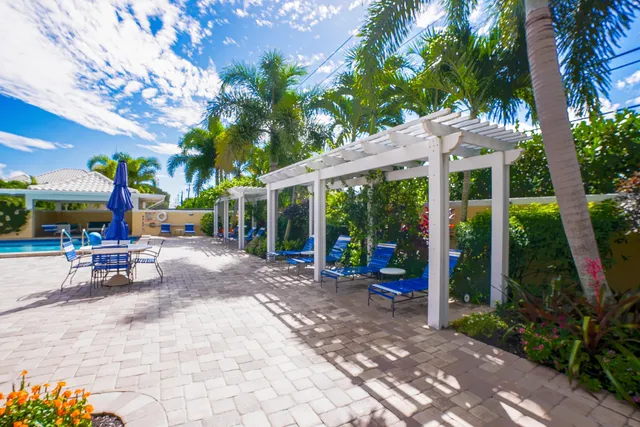 a outdoor space with a sitting space