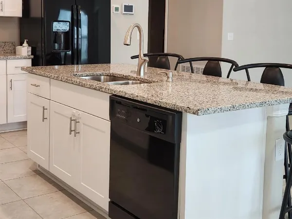 a close view of sink and mirror