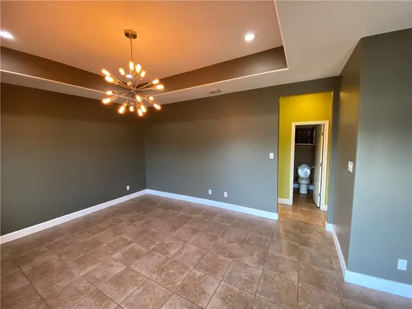 a view of a livingroom with a chandelier