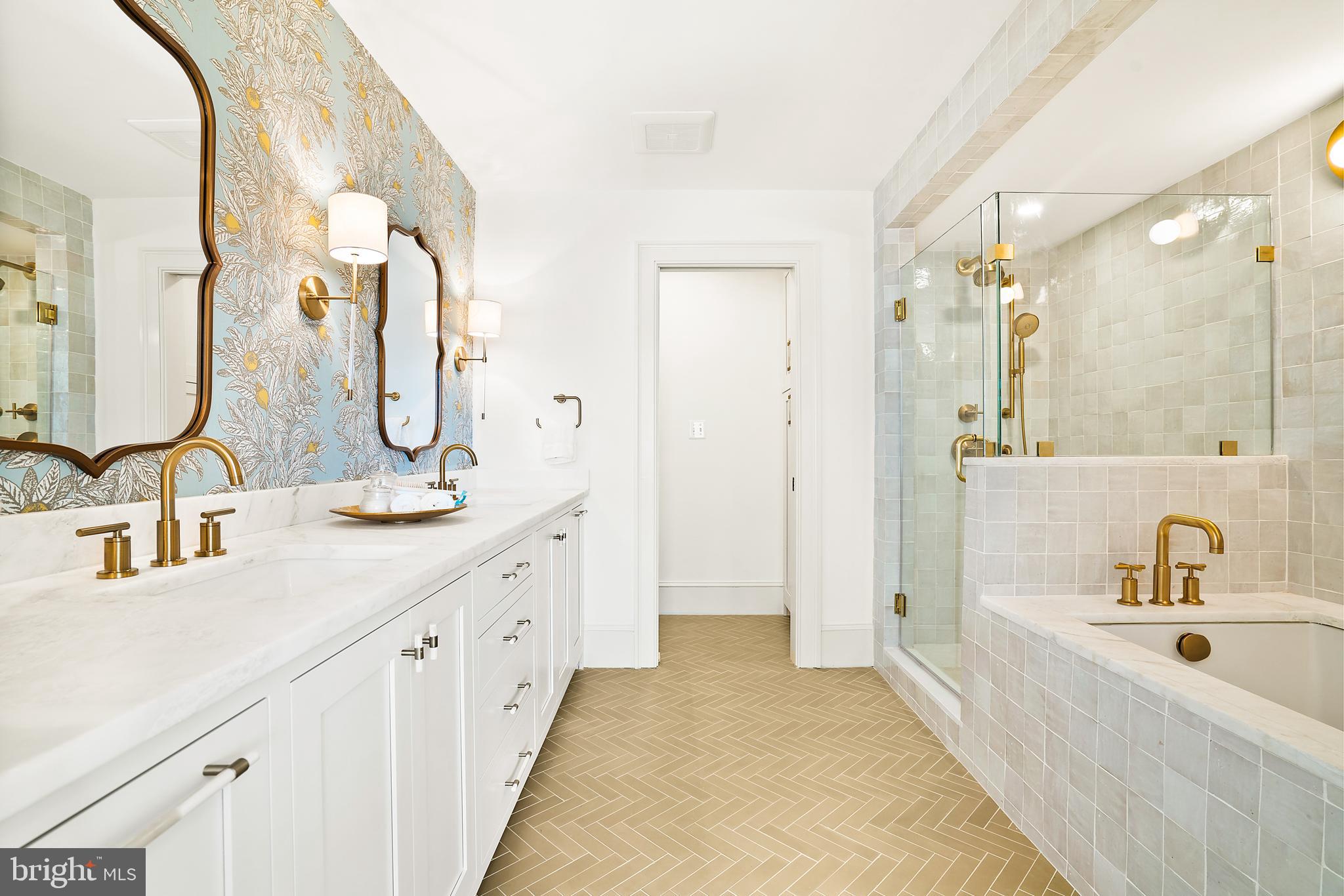 240 11th Street Northeast Washington, DC 20002 - Photo 14 of 32 a spacious bathroom with a double vanity sink mirror double and shower