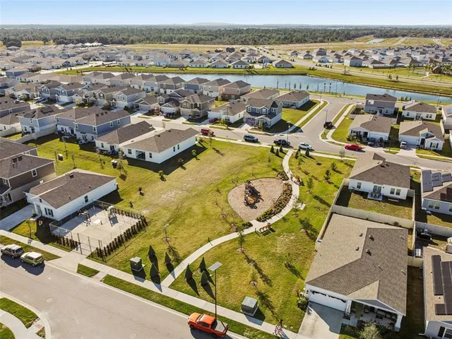 a view of a city with lawn chairs
