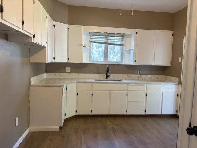 425 West Cleveland Street Spring Valley, IL 61362 - Photo 8 of 14 a view of cabinets a sink and dishwasher with wooden floor