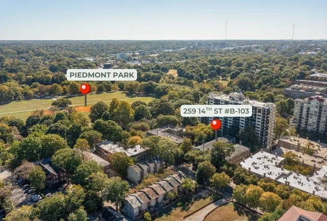 an aerial view of multiple house