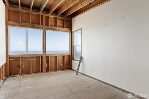 a view of a city and an ocean view