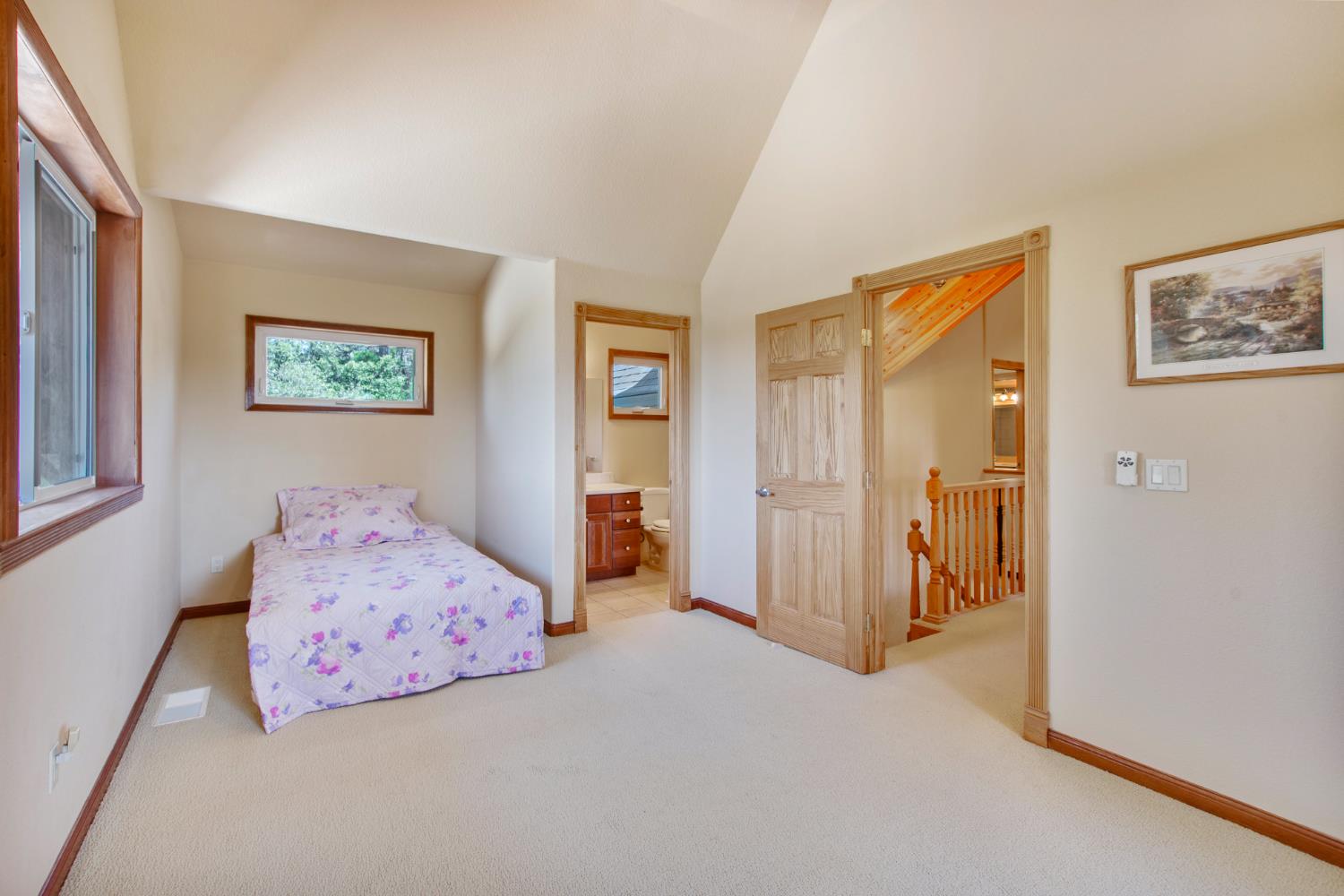 717 Swanson Lane Colfax, CA 95713 - Photo 23 of 44 a bedroom with a bed and a painting on the wall