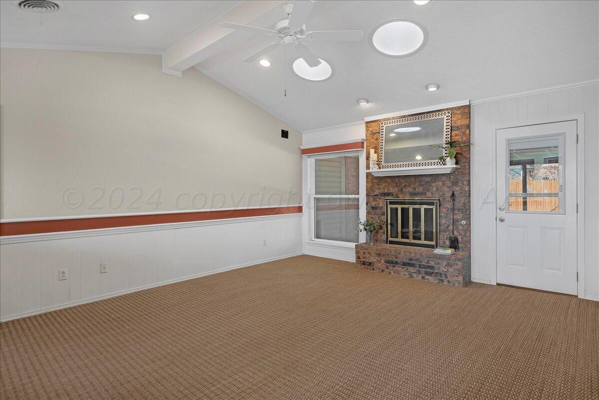 4208 Scotty Drive Amarillo, TX 79110 - Photo 2 of 22 02-Living Room, Wood Burning Fireplace