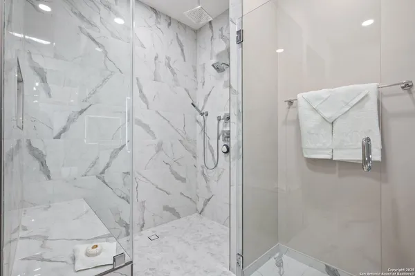 a bathroom with a shower