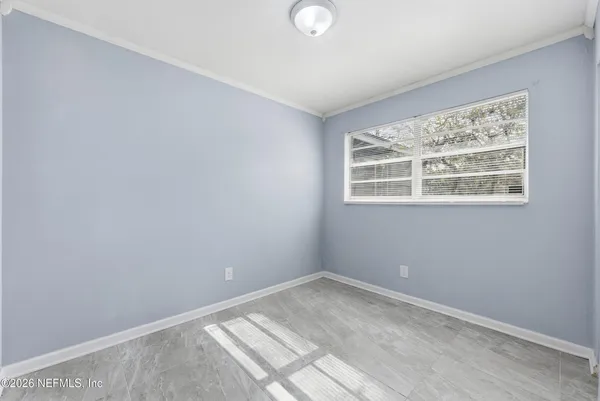 an empty room with a window