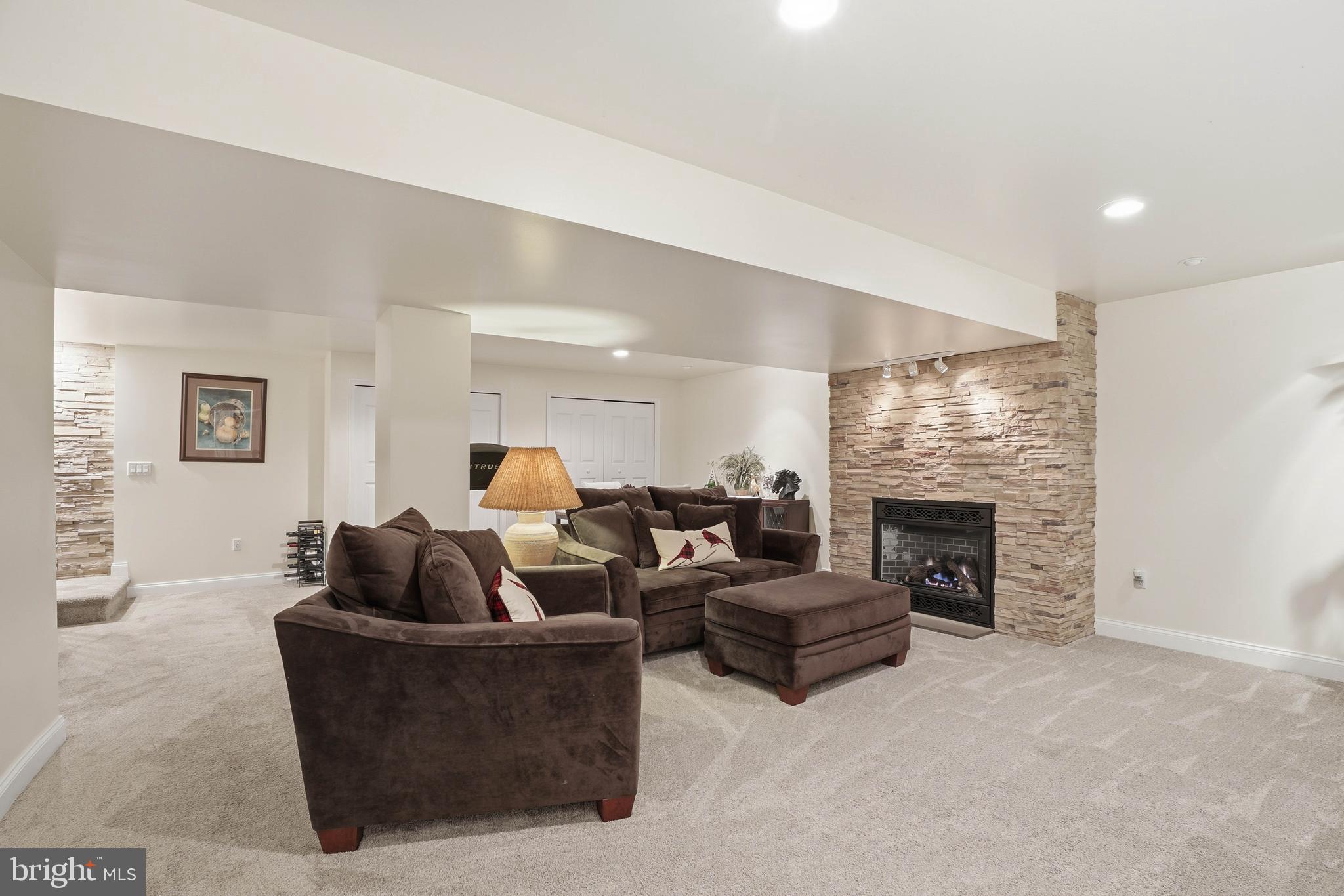 320 North New Street Lititz, PA 17543 - Photo 5 of 45 Lower level recreation room with gas fireplace