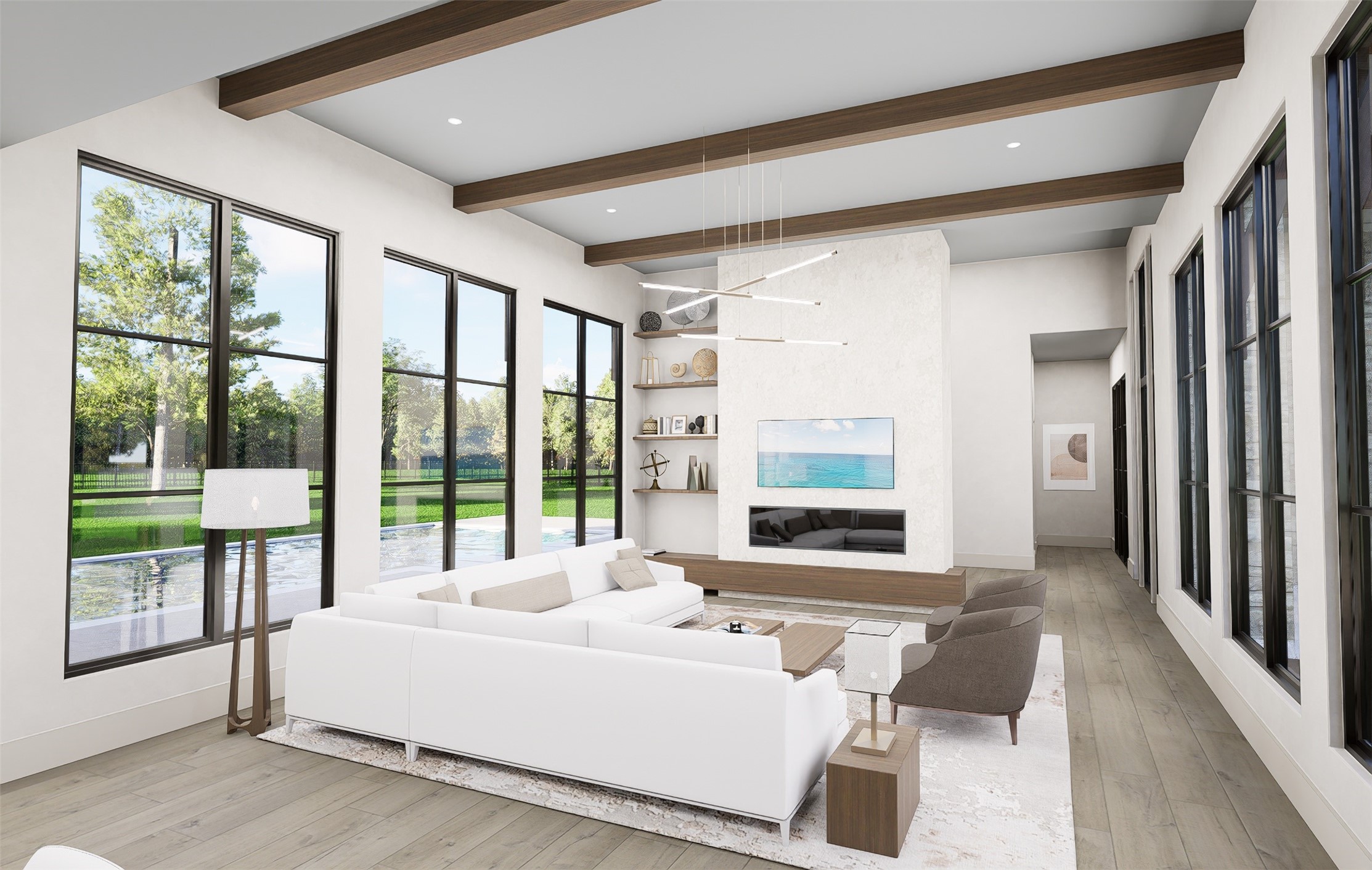 2512 Harper Cliff Hockley, TX 77447 - Photo 9 of 17 a living room with a large window and a chandelier